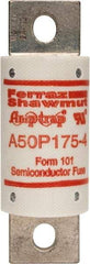 Ferraz Shawmut - 450 VDC, 500 VAC, 175 Amp, Fast-Acting Semiconductor/High Speed Fuse - Bolt-on Mount, 3-5/8" OAL, 100 at AC, 79 at DC kA Rating, 31mm Diam - Exact Tool & Supply