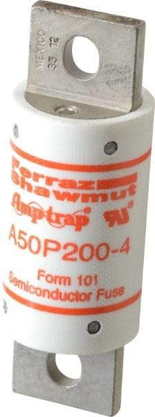 Ferraz Shawmut - 450 VDC, 500 VAC, 200 Amp, Fast-Acting Semiconductor/High Speed Fuse - Bolt-on Mount, 3-5/8" OAL, 100 at AC, 79 at DC kA Rating, 31mm Diam - Exact Tool & Supply