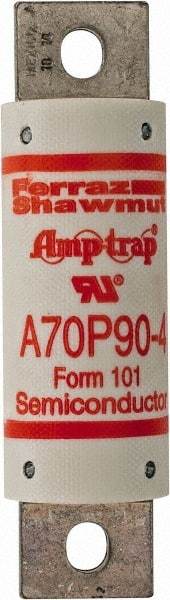 Ferraz Shawmut - 650 VDC, 700 VAC, 90 Amp, Fast-Acting Semiconductor/High Speed Fuse - Bolt-on Mount, 4-3/8" OAL, 100 at AC/DC kA Rating, 31mm Diam - Exact Tool & Supply