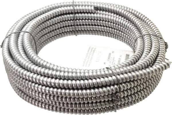 Made in USA - 3/8" Trade Size, 50' Long, Flexible Reduced Wall Flex Conduit - Aluminum, 3/8" ID - Exact Tool & Supply