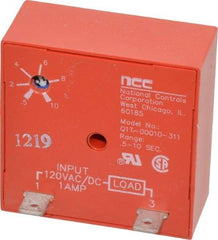NCC - 2 Pin, Time Delay Relay - 1 at Resistive or Inductive Load Contact Amp, 120 VAC/VDC, On Board Trimpot - Exact Tool & Supply