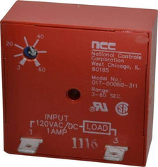 NCC - 2 Pin, Time Delay Relay - 1 at Resistive or Inductive Load Contact Amp, 120 VAC/VDC, On Board Trimpot - Exact Tool & Supply