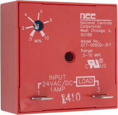 NCC - 2 Pin, Time Delay Relay - 1 at Resistive or Inductive Load Contact Amp, 24 VAC/VDC, On Board Trimpot - Exact Tool & Supply