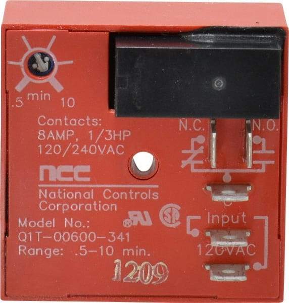 NCC - 5 Pin, SPDT Time Delay Relay - 8 at 250 VAC Resistive Load Contact Amp, 120 VAC, On Board Trimpot - Exact Tool & Supply