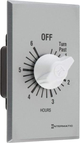 Intermatic - 6 hr Indoor Analog Spring-wound Mechanical Timer - 125 VAC, 50/60 Hz, - Exact Tool & Supply