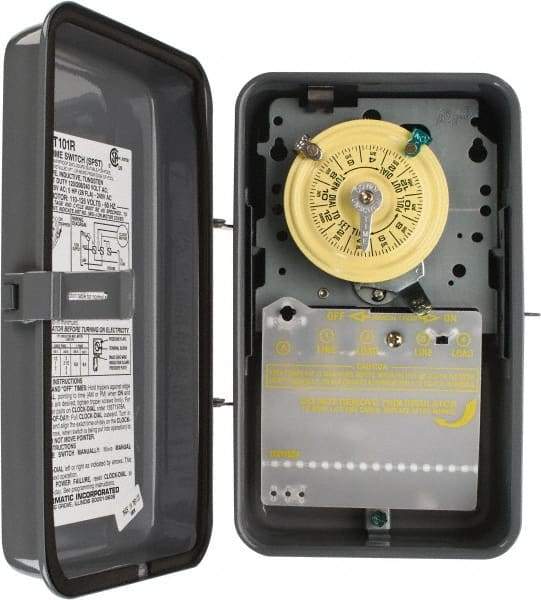 Intermatic - 24 hr Outdoor Analog Electromechanical Timer Switch - 1 to 12 On/Off, 125 VAC, 60 Hz, - Exact Tool & Supply