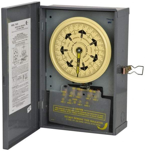 Intermatic - 7 Day Indoor Analog Electromechanical Timer Switch - 125 VAC, 60 Hz, - Exact Tool & Supply