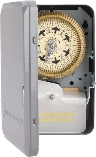 Intermatic - 7 Day Indoor Analog Electromechanical Timer Switch - 6 On/Off per Day, 208 to 277 VAC, 60 Hz, - Exact Tool & Supply