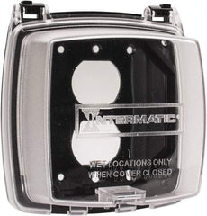 Intermatic - Electrical Outlet Box Polycarbonate Weatherproof Receptacle Cover - Includes (3) Patented Inserts For GFCI/Duplex/Toggle/Round Receptacles, Base Cover Assembly, Gasket, Mounting Screws - Exact Tool & Supply