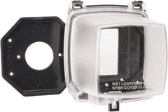 Intermatic - Electrical Outlet Box Polycarbonate Weatherproof Receptacle Cover - Includes (3) Patented Inserts For GFCI/Duplex/Toggle/Round Receptacles, Base Cover Assembly, Gasket, Mounting Screws - Exact Tool & Supply