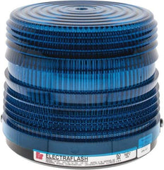 Federal Signal Corp - 12 VDC, 3R NEMA Rated, Strobe Tube, Blue, Strobe Light - 80 Flashes per min, 5-1/2 Inch Diameter, 5-1/16 Inch High, IP66 Ingress Rating, Surface Mount - Exact Tool & Supply