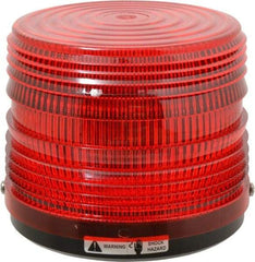 Federal Signal Corp - 24 VDC, 3R NEMA Rated, Strobe Tube, Red, Strobe Light - 80 Flashes per min, 5-1/2 Inch Diameter, 5-1/16 Inch High, IP66 Ingress Rating, Surface Mount - Exact Tool & Supply
