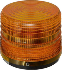 Federal Signal Corp - 24 VDC, 3R NEMA Rated, Strobe Tube, Amber, Strobe Light - 80 Flashes per min, 5-1/2 Inch Diameter, 5-1/16 Inch High, IP66 Ingress Rating, Surface Mount - Exact Tool & Supply
