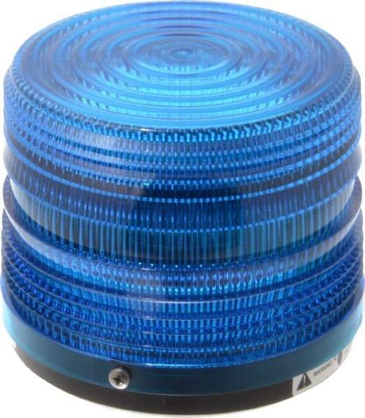 Federal Signal Corp - 24 VDC, 3R NEMA Rated, Strobe Tube, Blue, Strobe Light - 80 Flashes per min, 5-1/2 Inch Diameter, 5-1/16 Inch High, IP66 Ingress Rating, Surface Mount - Exact Tool & Supply