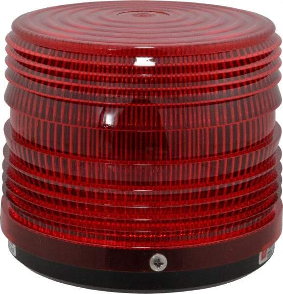 Federal Signal Corp - 120 VAC, 3R NEMA Rated, Strobe Tube, Red, Strobe Light - 80 Flashes per min, 1/2 Inch Pipe, 5-1/2 Inch Diameter, 5-1/4 Inch High, IP66 Ingress Rating, Pipe Mount - Exact Tool & Supply