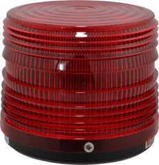 Federal Signal Corp - 120 VAC, 3R NEMA Rated, Strobe Tube, Red, Strobe Light - 80 Flashes per min, 1/2 Inch Pipe, 5-1/2 Inch Diameter, 5-1/4 Inch High, IP66 Ingress Rating, Pipe Mount - Exact Tool & Supply