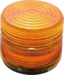 Federal Signal Corp - 120 VAC, 3R NEMA Rated, Strobe Tube, Amber, Strobe Light - 80 Flashes per min, 1/2 Inch Pipe, 5-1/2 Inch Diameter, 5-1/4 Inch High, IP66 Ingress Rating, Pipe Mount - Exact Tool & Supply
