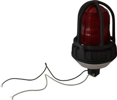 Federal Signal Corp - 120 VAC, 4X NEMA Rated, Strobe Tube, Red, Strobe Light - 80 Flashes per min, 3/4 Inch Pipe, 5-1/2 Inch Diameter, 9-1/4 Inch High, IP66 Ingress Rating, Pipe Mount - Exact Tool & Supply