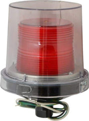 Federal Signal Corp - 120 VAC, 4X NEMA Rated, Strobe Tube, Red, Strobe Light - 80 Flashes per min, 1/2 Inch Pipe, 5-1/2 Inch Diameter, 7-1/4 Inch High, IP66 Ingress Rating, Pipe Mount - Exact Tool & Supply
