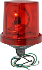 Federal Signal Corp - 4X NEMA Rated, 120 VAC, 0.22 Amp, 25 Watt, Rotating Beacon Incandescent Light - 1/2 Inch Mounted Size x Pipe Mounted, 7-1/4 Inch High, 5-1/2 Inch Diameter, 90 Flashes per min, Includes Lamp - Exact Tool & Supply