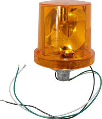 Federal Signal Corp - 4X NEMA Rated, 120 VAC, 0.22 Amp, 25 Watt, Rotating Beacon Incandescent Light - 1/2 Inch Mounted Size x Pipe Mounted, 7-1/4 Inch High, 5-1/2 Inch Diameter, 90 Flashes per min, Includes Lamp - Exact Tool & Supply
