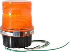 Federal Signal Corp - 120 VAC, 4X NEMA Rated, Strobe Tube, Amber, Single Flash Strobe Light - 90 Flashes per min, 1/2 Inch Pipe, 3-15/16 Inch Diameter, 5-1/4 Inch High, IP66 Ingress Rating, Pipe Mount, Surface Mount - Exact Tool & Supply