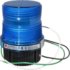 Federal Signal Corp - 120 VAC, 4X NEMA Rated, Strobe Tube, Blue, Single Flash Strobe Light - 90 Flashes per min, 1/2 Inch Pipe, 3-15/16 Inch Diameter, 5-1/4 Inch High, IP66 Ingress Rating, Pipe Mount, Surface Mount - Exact Tool & Supply
