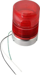 Federal Signal Corp - 120 VAC, 3R NEMA Rated, Strobe Tube, Red, Single Flash Strobe Light - 80 Flashes per min, 1/2 Inch Pipe, 5.7 Inch Diameter, 8-1/2 Inch High, IP45 Ingress Rating, Pipe Mount - Exact Tool & Supply