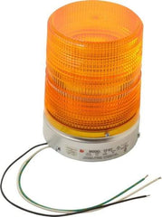Federal Signal Corp - 120 VAC, 3R NEMA Rated, Strobe Tube, Amber, Single Flash Strobe Light - 80 Flashes per min, 1/2 Inch Pipe, 5.7 Inch Diameter, 8-1/2 Inch High, IP45 Ingress Rating, Pipe Mount - Exact Tool & Supply