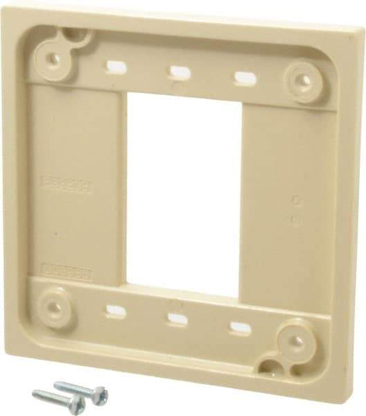 Hubbell Wiring Device-Kellems - Ivory Adapter Plate - For Use With 1-and 2-Gang Device Boxes - Exact Tool & Supply