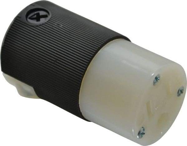 Hubbell Wiring Device-Kellems - 125 VAC, 15 Amp, 5-15R NEMA, Straight, Self Grounding, Hospital Grade Connector - 2 Pole, 3 Wire, 1 Phase, 1/2 hp, Nylon, Black, White - Exact Tool & Supply