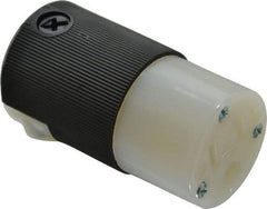 Hubbell Wiring Device-Kellems - 125 VAC, 15 Amp, 5-15R NEMA, Straight, Self Grounding, Hospital Grade Connector - 2 Pole, 3 Wire, 1 Phase, 1/2 hp, Nylon, Black, White - Exact Tool & Supply