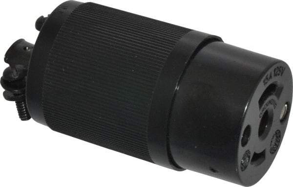 Hubbell Wiring Device-Kellems - 125 VAC, 15 Amp, ML-2R Configuration, Industrial Grade, Self Grounding Connector - 1 Phase, 2 Poles, IP20, 0.281 to 0.421 Inch Cord Diameter - Exact Tool & Supply