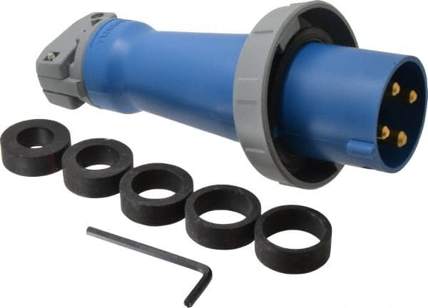 Hubbell Wiring Device-Kellems - Pin & Sleeve Plugs & Connectors; Connector Type: Plug ; Pin Configuration: 4 ; Number of Poles: 3 ; Amperage: 60 ; Voltage: 250 VAC ; Maximum Cord Grip Diameter (mm): 36.80 - Exact Tool & Supply