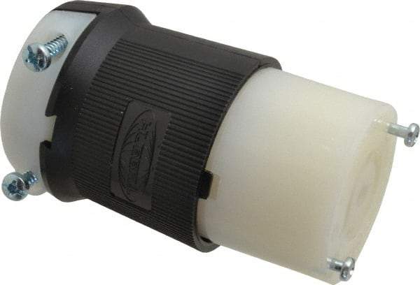 Hubbell Wiring Device-Kellems - 277/480 VAC, 20 Amp, L22-20R Configuration, Industrial Grade, Self Grounding Connector - 3 Phase, 4 Poles, IP20, 0.35 to 1.15 Inch Cord Diameter - Exact Tool & Supply