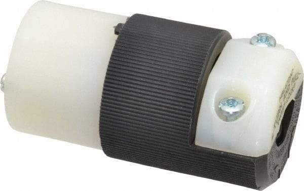 Hubbell Wiring Device-Kellems - 125 VAC, 15 Amp, L5-15R Configuration, Industrial Grade, Self Grounding Connector - 1 Phase, 2 Poles, IP20, 0.23 to 0.72 Inch Cord Diameter - Exact Tool & Supply