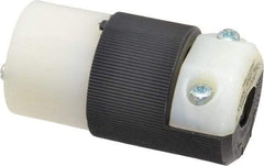 Hubbell Wiring Device-Kellems - 125 VAC, 15 Amp, L5-15R Configuration, Industrial Grade, Self Grounding Connector - 1 Phase, 2 Poles, IP20, 0.23 to 0.72 Inch Cord Diameter - Exact Tool & Supply