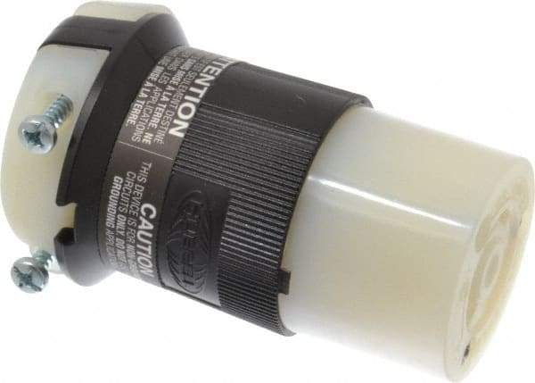 Hubbell Wiring Device-Kellems - 125/250 VAC, 20 Amp, NonNEMA Configuration, Industrial Grade, Ungrounded Connector - 1 Phase, 3 Poles, IP20, 0.325 to 0.93 Inch Cord Diameter - Exact Tool & Supply