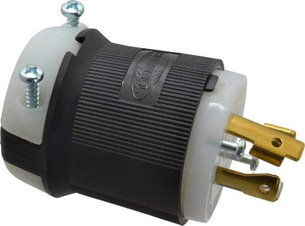 Hubbell Wiring Device-Kellems - 125/250 VAC, 30 Amp, L14-30P Configuration, Industrial Grade, Self Grounding Plug - 1 Phase, 3 Poles, IP20, 0.35 to 1.15 Inch Cord Diameter - Exact Tool & Supply