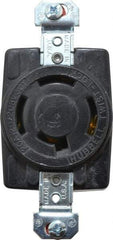 Hubbell Wiring Device-Kellems - 120/208 VAC, 20 Amp, NonNEMA, Ungrounded Receptacle - 4 Poles, 4 Wire, Female End, Black - Exact Tool & Supply
