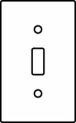 Hubbell Wiring Device-Kellems - 1 Gang, 4-1/2 Inch Long x 2.78 Inch Wide, Standard Switch Plate - Toggle Switch, Brass, Brass - Exact Tool & Supply