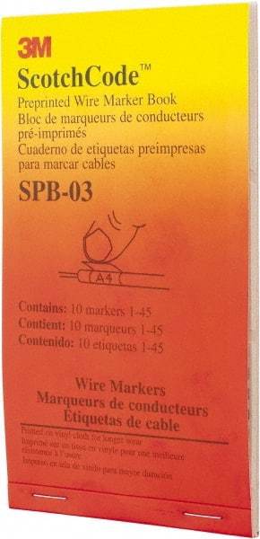 3M - 450 Label, 1.37 Inch Long x 0.22 Inch Wide x 1/4mm Thick, Numeric Vinyl Film Book - Black Legend, White Background, 39.2 to 100.4°F, Self Adhesive - Exact Tool & Supply