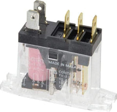 Omron - 5 Pins, 0.9 VA Power Rating, Rectangle Electromechanical Quick Connect General Purpose Relay - 10 Amp at 30 VDC, SPDT, 120 VAC, 45mm Wide x 29.5mm High x 14mm Deep - Exact Tool & Supply