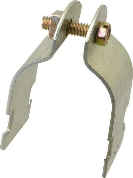 Thomas & Betts - 1-1/2" Pipe, 14 Gauge" Pipe or Tube Clamp - Gold Galvanized, 1,000 Lb Capacity - Exact Tool & Supply