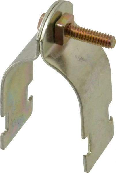 Thomas & Betts - 1-1/4" Pipe, 14 Gauge" Pipe or Conduit Clamp - Gold Galvanized, Rigid & IMC Conduit - Exact Tool & Supply