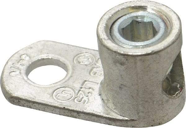 Thomas & Betts - 8-1/0 AWG Noninsulated Lug Connection D Shaped Ring Terminal - 3/8" Stud, 1-1/2" OAL x 47/64" Wide, Tin Plated Copper Contact - Exact Tool & Supply
