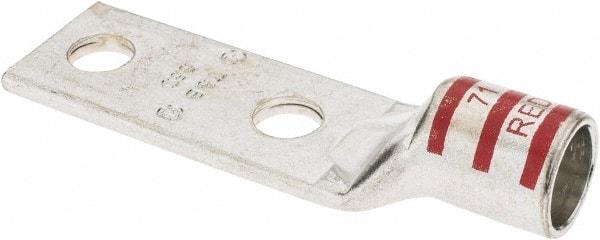Thomas & Betts - 350 kcmil Wire Noninsulated Crimp Connection Rectangle Ring Terminal - 1/2" Stud, 4.6" OAL x 1.36" Wide, Tin Plated Copper Contact - Exact Tool & Supply