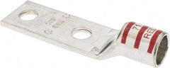 Thomas & Betts - 350 kcmil Wire Noninsulated Crimp Connection Rectangle Ring Terminal - 1/2" Stud, 4.6" OAL x 1.36" Wide, Tin Plated Copper Contact - Exact Tool & Supply
