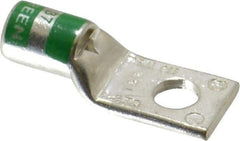 Thomas & Betts - 1 AWG Noninsulated Compression Connection Square Ring Terminal - 5/16" Stud, 1.73" OAL x 0.68" Wide, Tin Plated Copper Contact - Exact Tool & Supply