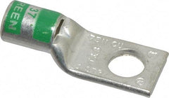 Thomas & Betts - 1 AWG Noninsulated Compression Connection Square Ring Terminal - 3/8" Stud, 1.78" OAL x 0.68" Wide, Tin Plated Copper Contact - Exact Tool & Supply